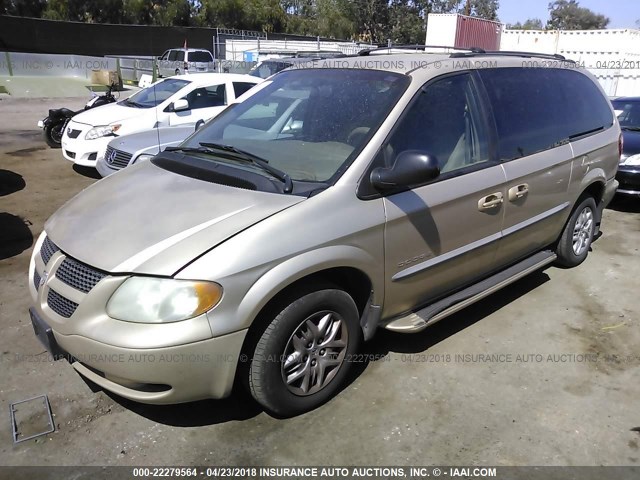 2B8GP44G91R123100 - 2001 DODGE GRAND CARAVAN SPORT GOLD photo 2