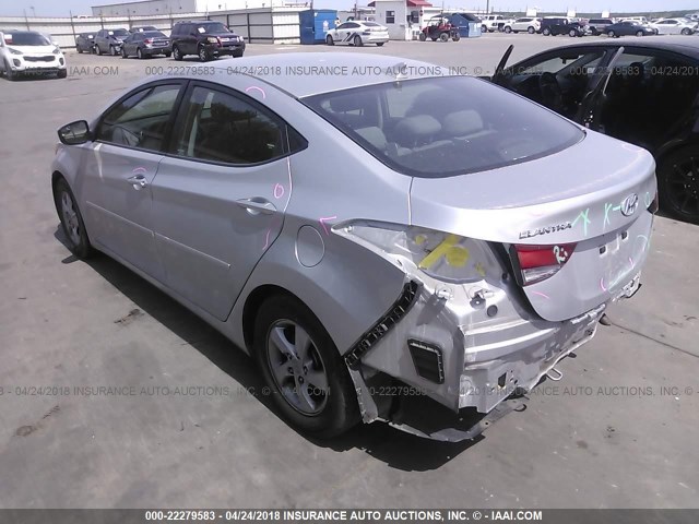 KMHDH4AEXEU090846 - 2014 HYUNDAI ELANTRA SE/SPORT/LIMITED SILVER photo 3