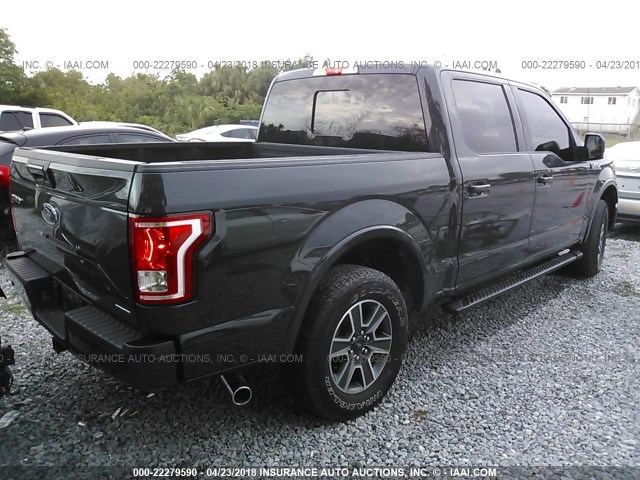 1FTEW1EF1GKF01694 - 2016 FORD F150 SUPERCREW GRAY photo 4