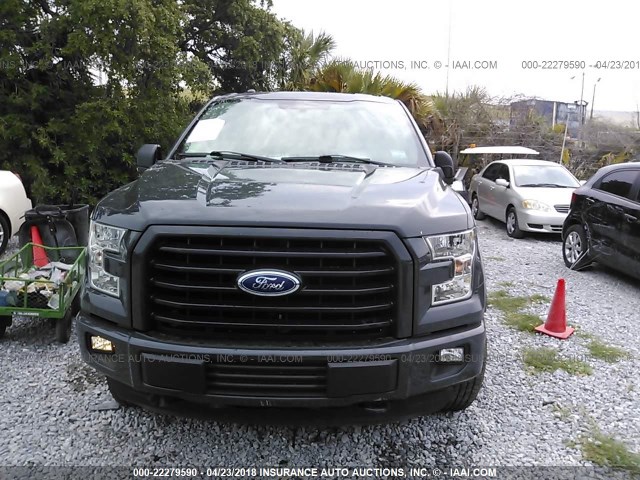 1FTEW1EF1GKF01694 - 2016 FORD F150 SUPERCREW GRAY photo 6