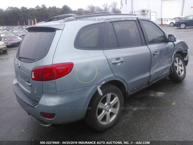 5NMSH13E47H034953 - 2007 HYUNDAI SANTA FE SE/LIMITED BLUE photo 4