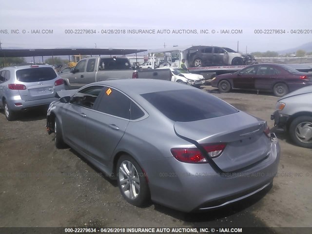 1C3CCCAB5FN584112 - 2015 CHRYSLER 200 LIMITED SILVER photo 3