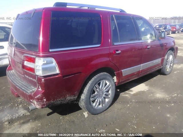 5LMFU28507LJ13121 - 2007 LINCOLN NAVIGATOR RED photo 4