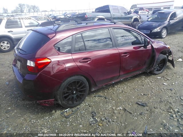 JF1GPAL66CH241959 - 2012 SUBARU IMPREZA SPORT PREMIUM BURGUNDY photo 4