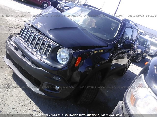 ZACCJBBT6GPC72859 - 2016 JEEP RENEGADE LATITUDE BLACK photo 2