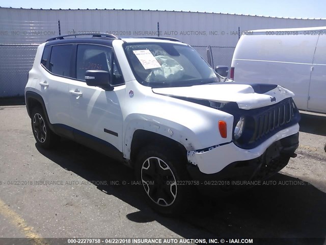 ZACCJBCT0FPB55017 - 2015 JEEP RENEGADE TRAILHAWK WHITE photo 1