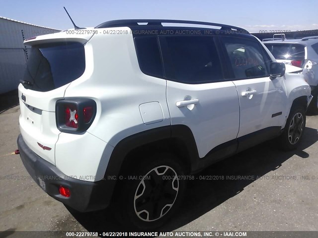 ZACCJBCT0FPB55017 - 2015 JEEP RENEGADE TRAILHAWK WHITE photo 4