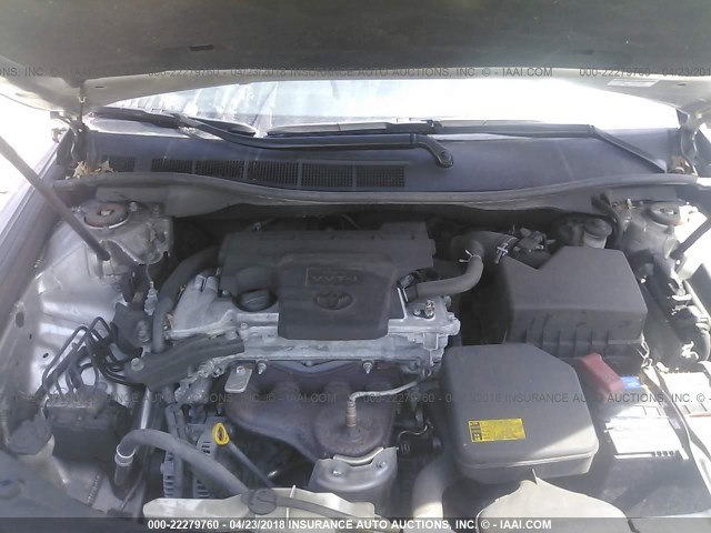 4T1BF1FK4CU045022 - 2012 TOYOTA CAMRY SE/LE/XLE SILVER photo 10