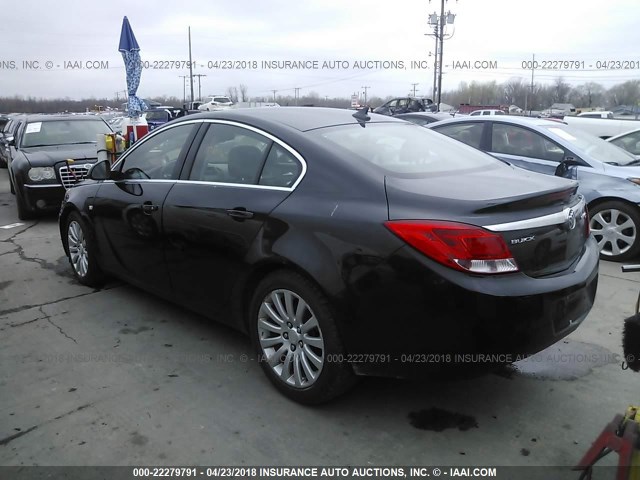 W04GP5EC2B1018565 - 2011 BUICK REGAL CXL BLACK photo 3