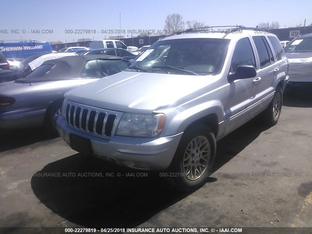 1J8GW58N92C313231 - 2002 JEEP GRAND CHEROKEE LIMITED SILVER photo 2