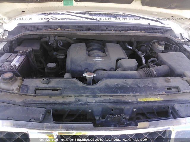 1N6BA06B56N549202 - 2006 NISSAN TITAN XE/SE/LE WHITE photo 10