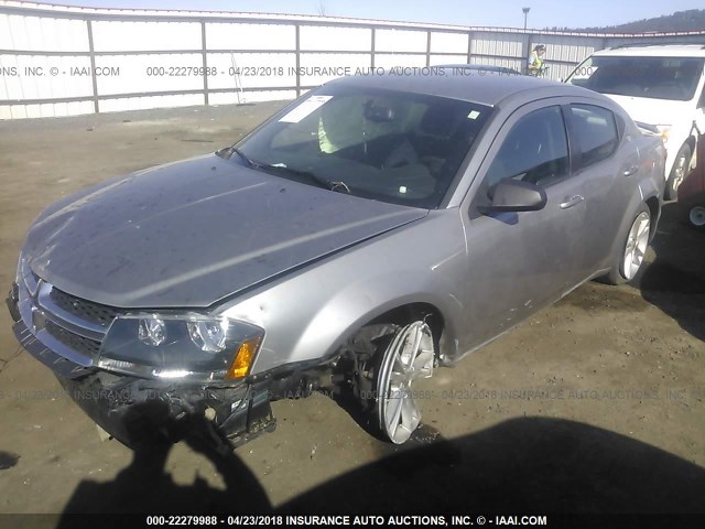 1C3CDZAG3DN720956 - 2013 DODGE AVENGER SE SILVER photo 2