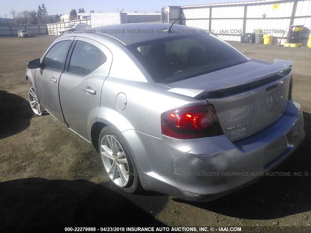 1C3CDZAG3DN720956 - 2013 DODGE AVENGER SE SILVER photo 3