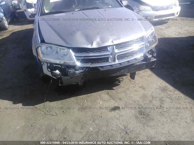 1C3CDZAG3DN720956 - 2013 DODGE AVENGER SE SILVER photo 6