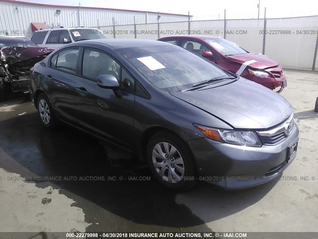 19XFB2F50CE085050 - 2012 HONDA CIVIC LX GRAY photo 1