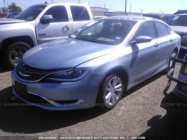 1C3CCCABXFN693312 - 2015 CHRYSLER 200 LIMITED BLUE photo 2