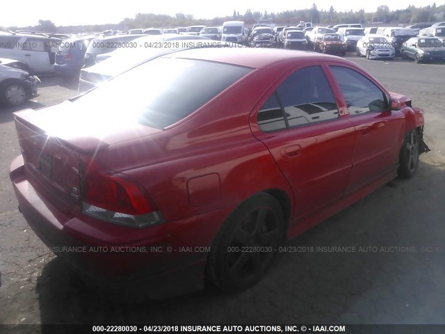 YV1RH527X62543290 - 2006 VOLVO S60 R RED photo 4