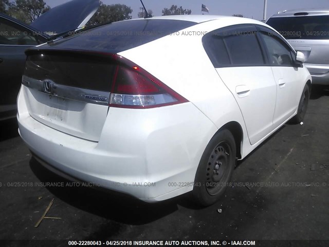 JHMZE2H31CS002799 - 2012 HONDA INSIGHT WHITE photo 4