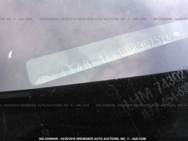 4T4BF1FK0DR307528 - 2013 TOYOTA CAMRY L/SE/LE/XLE SILVER photo 9