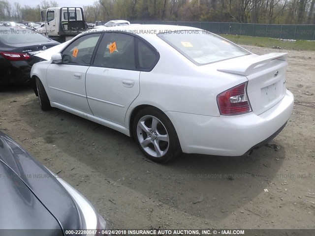 4S3BL676256226154 - 2005 SUBARU LEGACY GT LIMITED WHITE photo 3