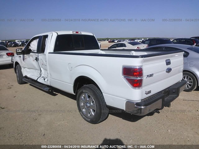 1FTFX1CT0DKF09677 - 2013 FORD F150 SUPER CAB WHITE photo 3