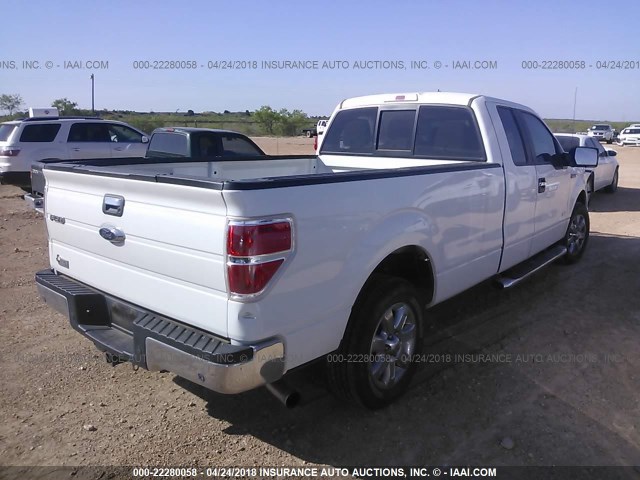 1FTFX1CT0DKF09677 - 2013 FORD F150 SUPER CAB WHITE photo 4