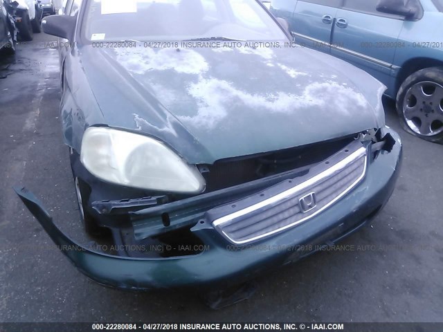 2HGEJ6619YH540090 - 2000 HONDA CIVIC SE GREEN photo 6