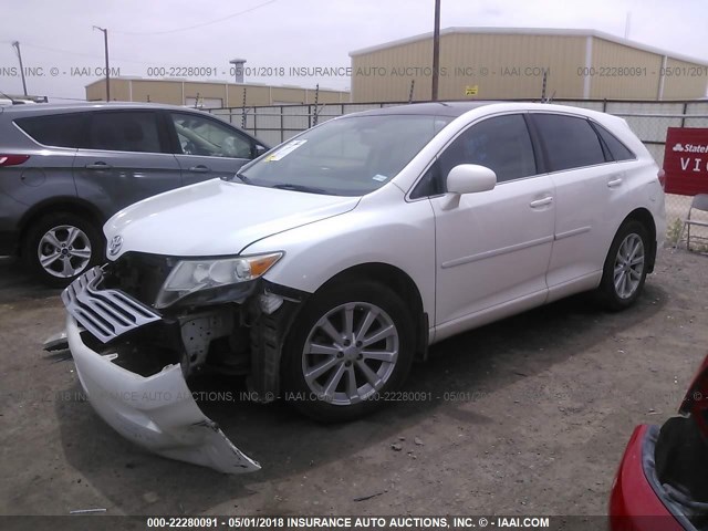 4T3ZA3BB1AU030805 - 2010 TOYOTA VENZA WHITE photo 2