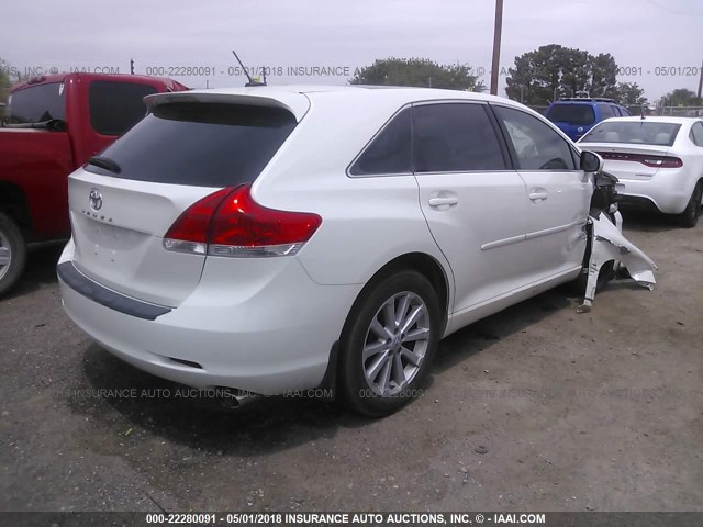 4T3ZA3BB1AU030805 - 2010 TOYOTA VENZA WHITE photo 4