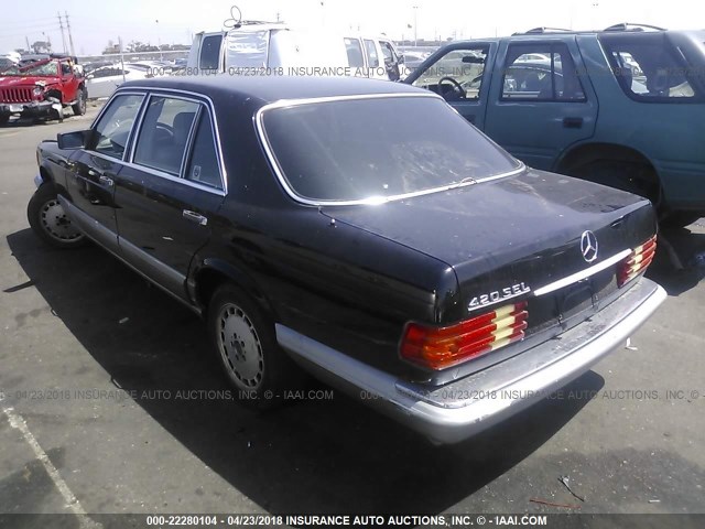 WDBCA35EXKA480432 - 1989 MERCEDES-BENZ 420 SEL BLACK photo 3