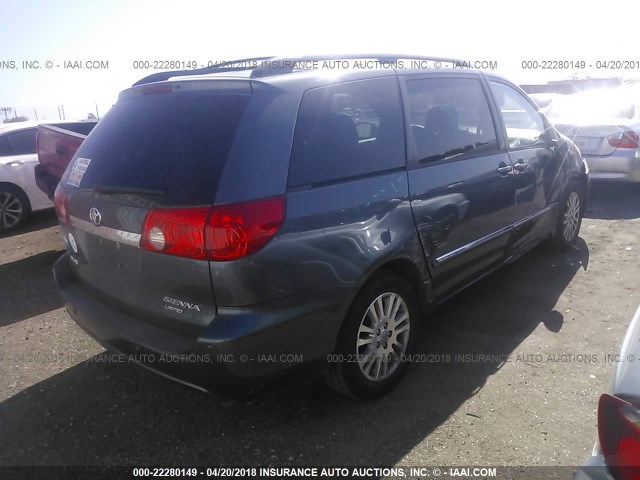 5TDZK22C78S164942 - 2008 TOYOTA SIENNA XLE/XLE LIMITED GRAY photo 4