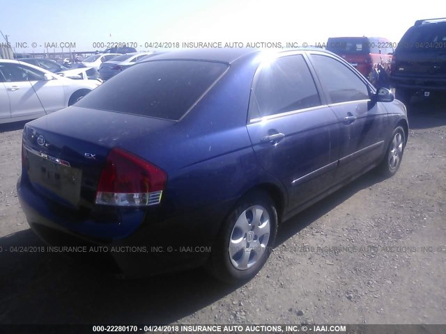 KNAFE122075466683 - 2007 KIA SPECTRA EX/LX BLUE photo 4