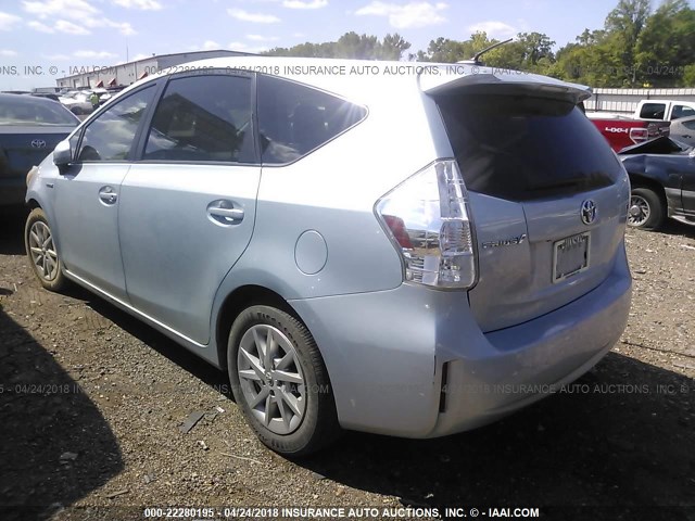 JTDZN3EUXC3186736 - 2012 TOYOTA PRIUS V Light Blue photo 3