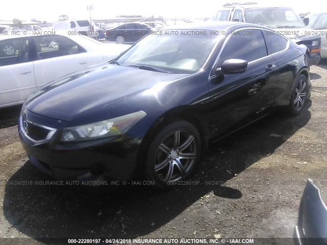 1HGCS12848A028665 - 2008 HONDA ACCORD EXL BLACK photo 2