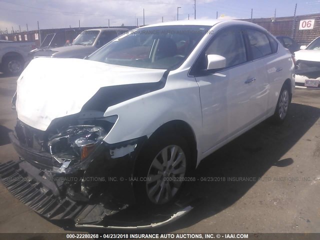 3N1AB7AP2GY277254 - 2016 NISSAN SENTRA S/SV/SR/SL WHITE photo 2