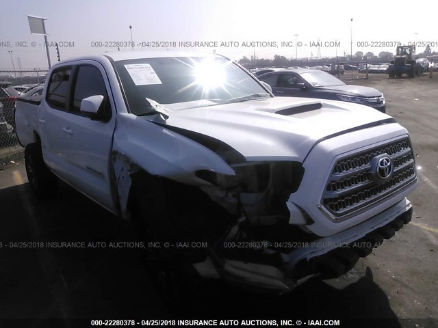 3TMCZ5AN4GM042236 - 2016 TOYOTA TACOMA DBL CAB/SR/SR5/TRD SPT/OR WHITE photo 1