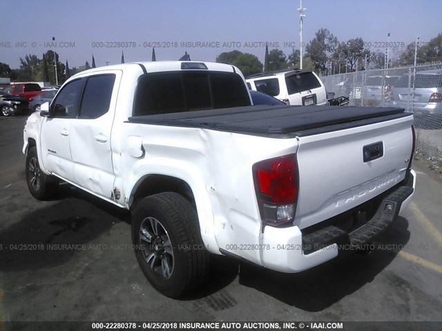 3TMCZ5AN4GM042236 - 2016 TOYOTA TACOMA DBL CAB/SR/SR5/TRD SPT/OR WHITE photo 3