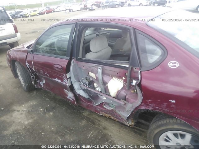 2G1WF52E159212443 - 2005 CHEVROLET IMPALA RED photo 6