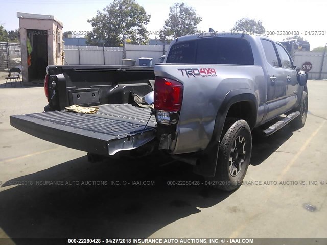 3TMDZ5BN5GM012150 - 2016 TOYOTA TACOMA DBL CAB/SR5/TRD SPORT/OR SILVER photo 4