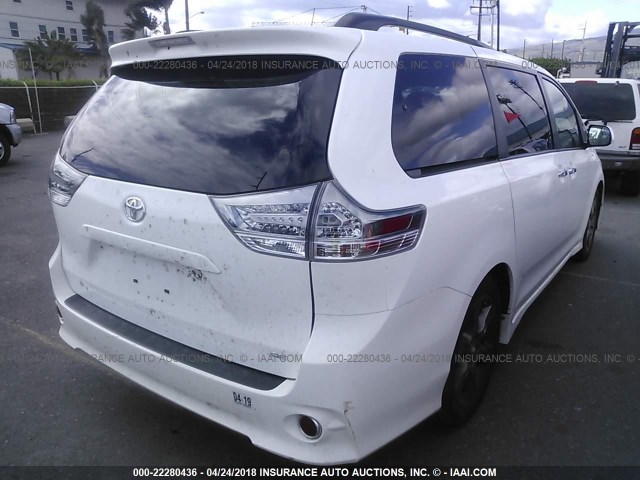 5TDXK3DC4GS691717 - 2016 TOYOTA SIENNA SE WHITE photo 4