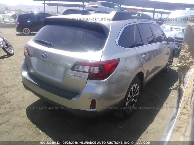 4S4BSAKC6H3332496 - 2017 SUBARU OUTBACK 2.5I LIMITED TAN photo 4