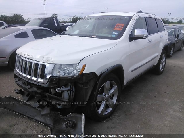 1C4RJECG7CC188142 - 2012 JEEP GRAND CHEROKEE OVERLAND WHITE photo 2