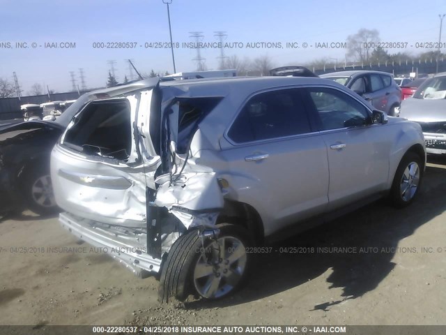 2GNALFEK7D6318307 - 2013 CHEVROLET EQUINOX LTZ SILVER photo 4