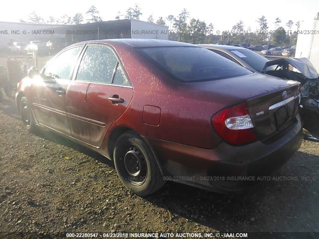 4T1BE32K04U380784 - 2004 TOYOTA CAMRY LE/XLE/SE RED photo 3