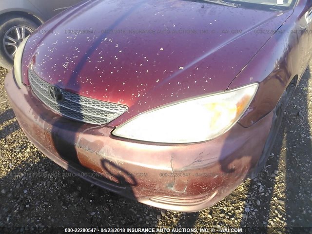4T1BE32K04U380784 - 2004 TOYOTA CAMRY LE/XLE/SE RED photo 6