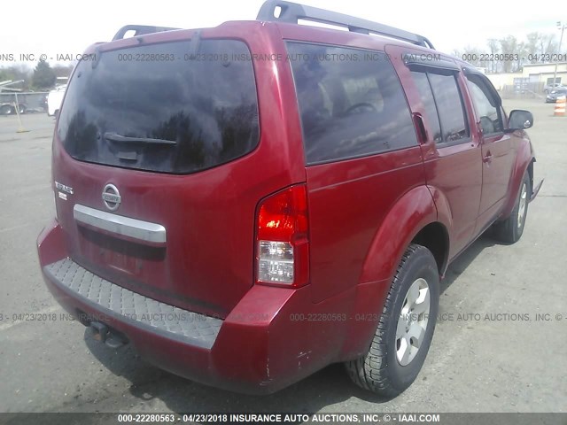 5N1AR18B39C615865 - 2009 NISSAN PATHFINDER S/LE/SE RED photo 4