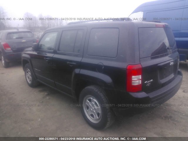 1C4NJRBB6FD101759 - 2015 JEEP PATRIOT SPORT BLACK photo 3