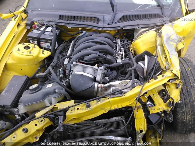 1ZVHT85H455249710 - 2005 FORD MUSTANG GT YELLOW photo 10