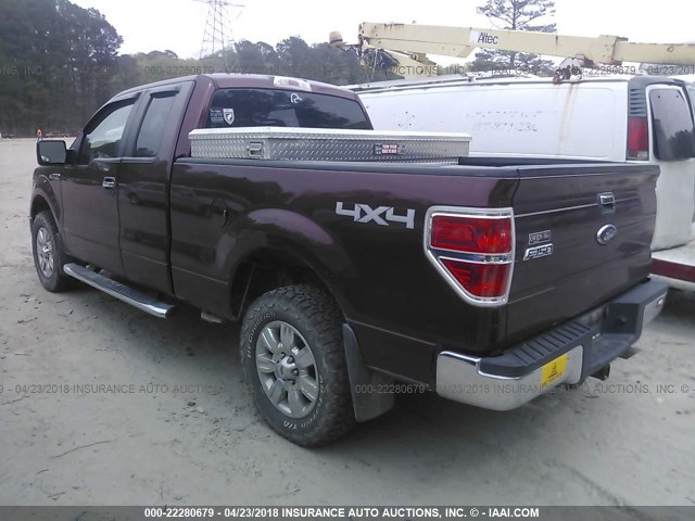 1FTEX1E81AFD01560 - 2010 FORD F150 SUPER CAB MAROON photo 3