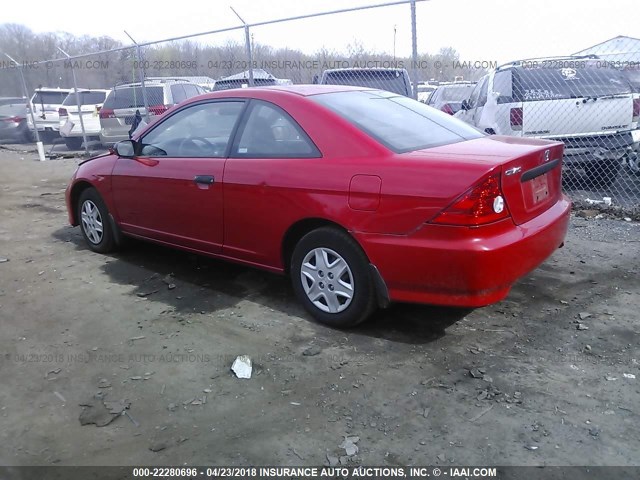 1HGEM22335L027651 - 2005 HONDA CIVIC DX VP RED photo 3